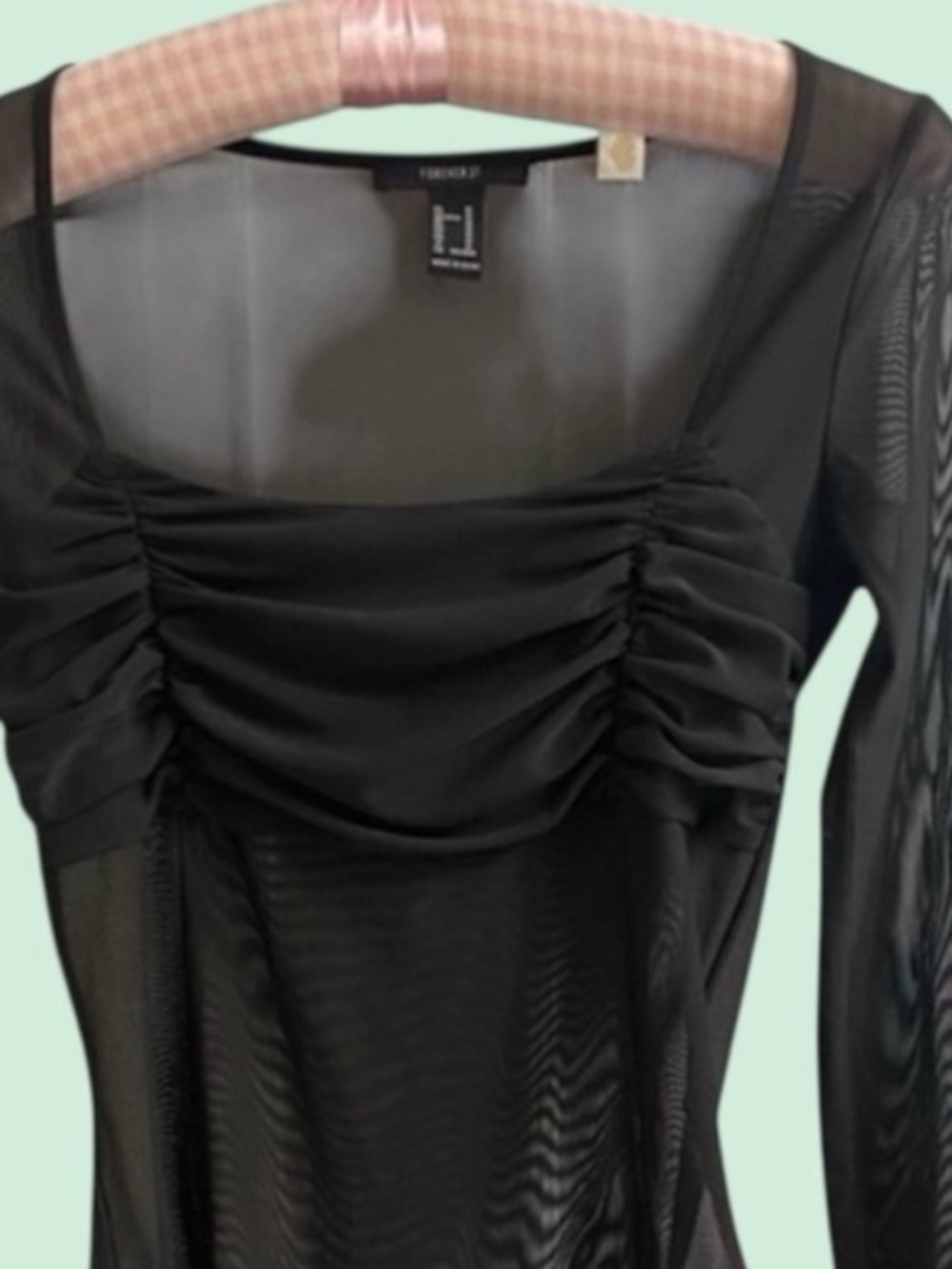 Forever 21 Black Sheer Bodysuit, M - Picture 6 of 6
